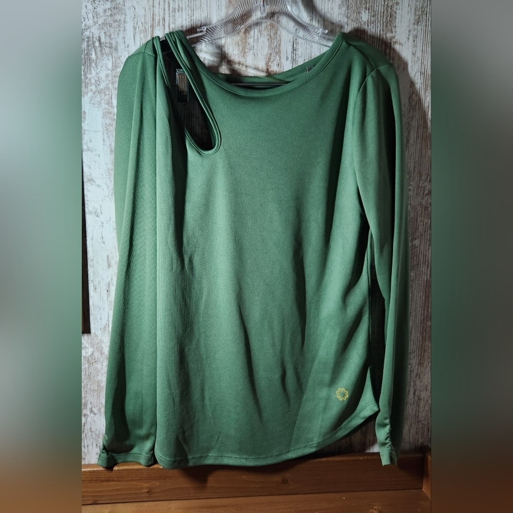 Pro Player Green Long Sleeve Top Gym Workout Athletic